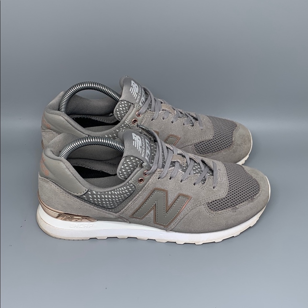 New Balance 574 Grey Suede Running Shoes WL574FSC Women's Sz 9B